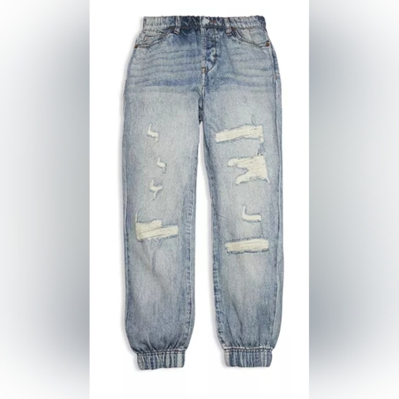 Blank NYC Other - BLANK NYC, Girls' Yes Please Printed Jogger Pants, Faux Distressed Blue, Size XL